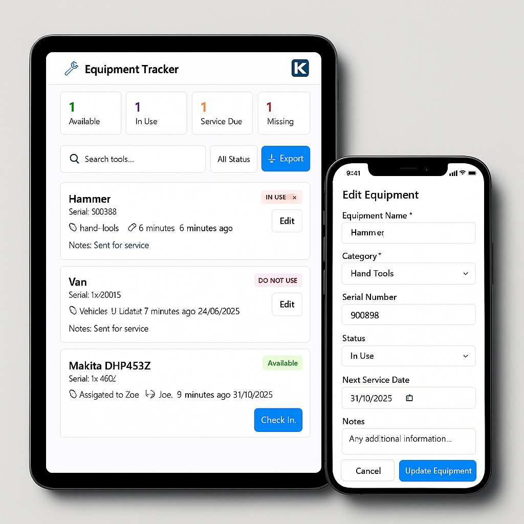 Equipment Tracker - Kraftor Systems